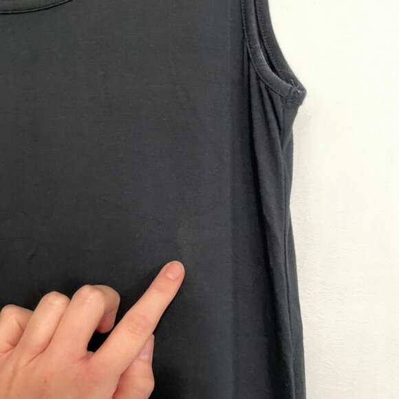 LOGO BY LORI GOLDSTEIN Layers Tank Top with Broomstick Hem Black Polka Dot Mesh - Picture 8 of 16